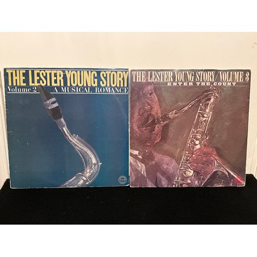 95 - The Lester Young Story. Volume 2 & 3. A musical romance CBS 882633 & Enter the count. CBS 88266