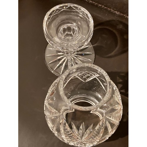 253 - 2 piece cut crystal hurricane lamp