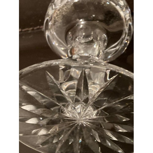 253 - 2 piece cut crystal hurricane lamp