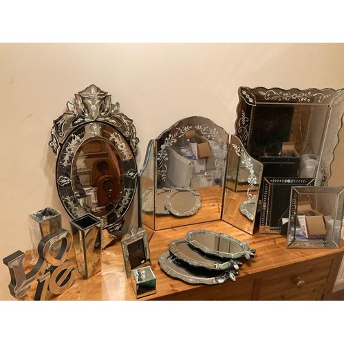 289 - Collection of Venetian etched glass mirrors