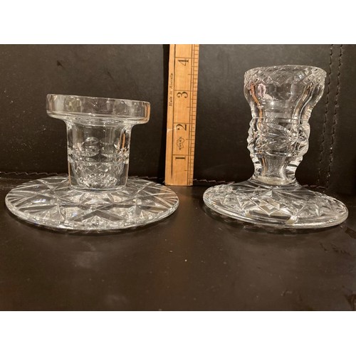 303 - Two cut crystal candlesticks