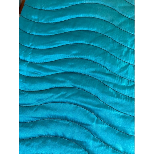 331 - Two satin teal/chocolate bedspreads