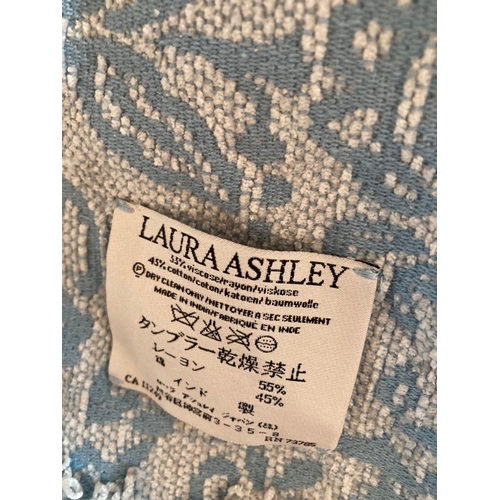 333 - Laura Ashley jacquard blue tassel throw