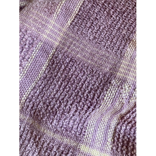 334 - Laura Ashley Lilac chenille fringed throw