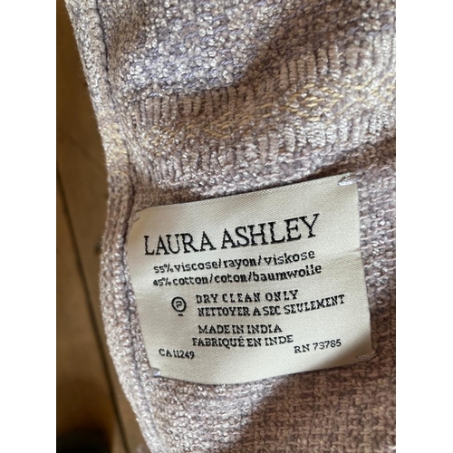 336 - Laura Ashley blue chenille fringed throw