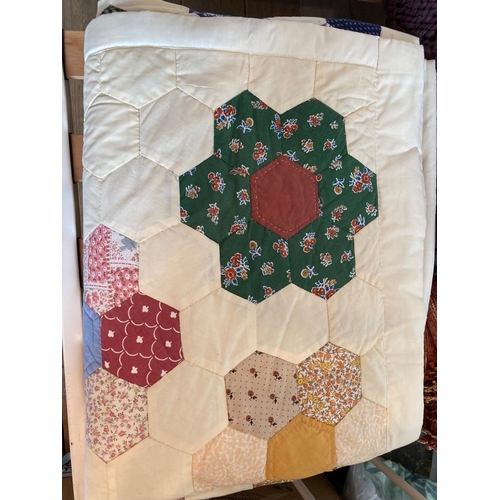 343 - Patchwork quilted bedspread