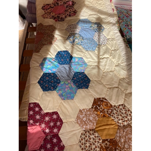 343 - Patchwork quilted bedspread