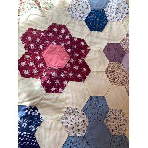 343 - Patchwork quilted bedspread