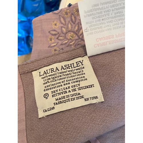 346 - 2 Laura Ashley heavy throws with embroidered and sequin detailing