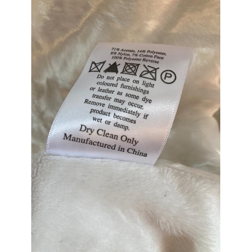 348 - Luxurious Faux fur cream blanket/throw by Kylie