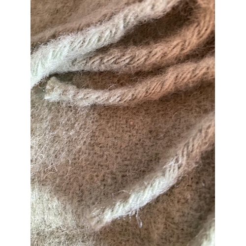 349 - Ikea Pale green tasseled wool blanket