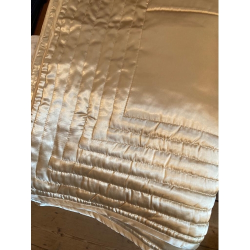 355 - Satin quilted bedspread in cream