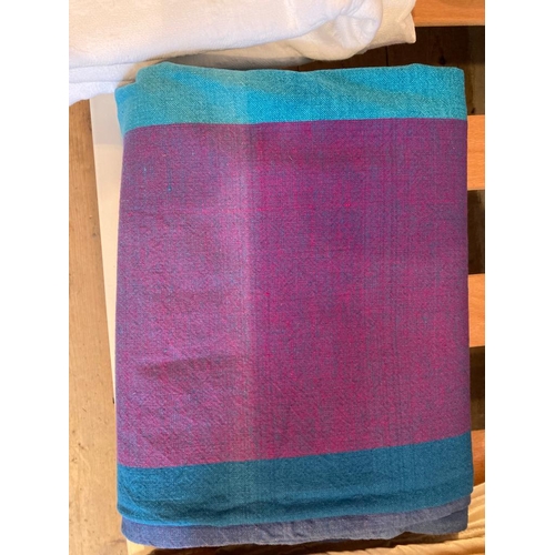 356 - Multi coloured striped twill throw by Ikea