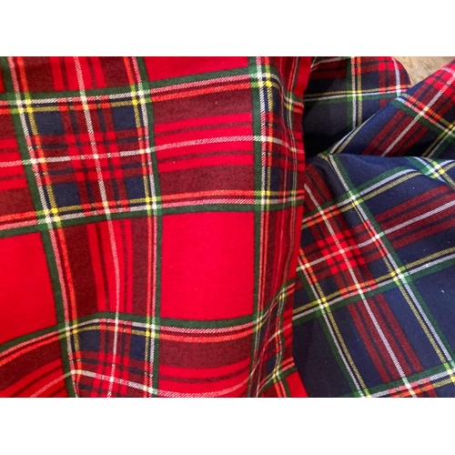 357 - Red/ navy tartan throw and duvet cover in brushed cotton