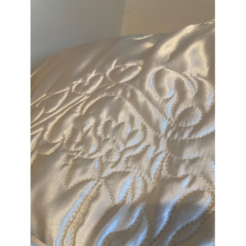 358 - Satin quilted bedspread in cream by Kelly Hoppen