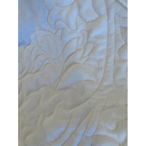 358 - Satin quilted bedspread in cream by Kelly Hoppen