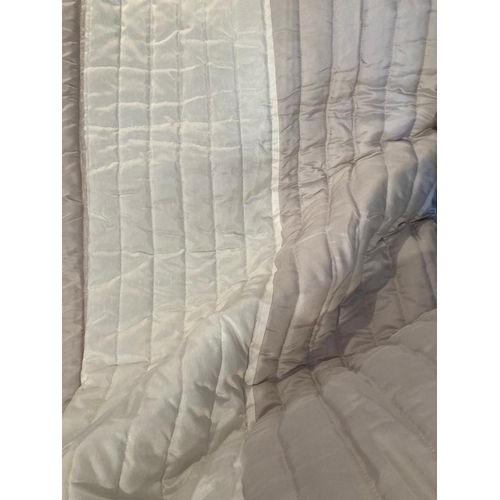 359 - Satin quilted bedspread in ivory/mink by Kelly Hoppen