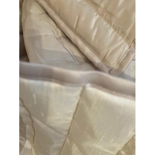 359 - Satin quilted bedspread in ivory/mink by Kelly Hoppen