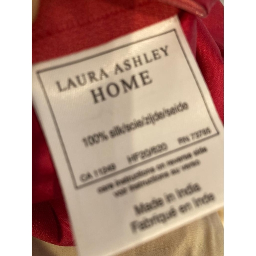 362 - Pair of Laura Ashley silk oblong cushions in crimson pink