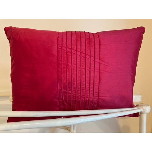 362 - Pair of Laura Ashley silk oblong cushions in crimson pink