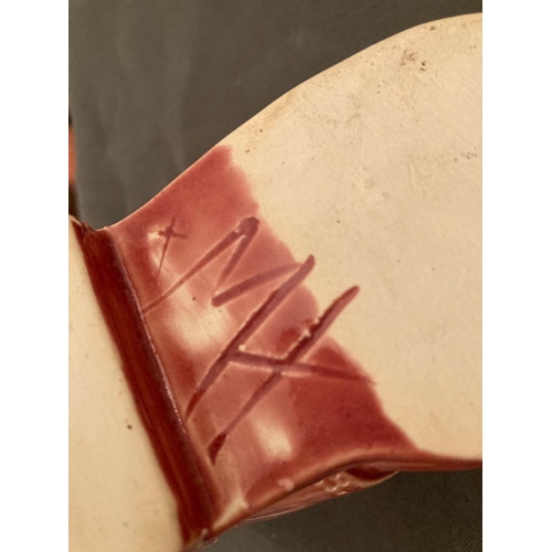 392 - Red ceramic boot decoration