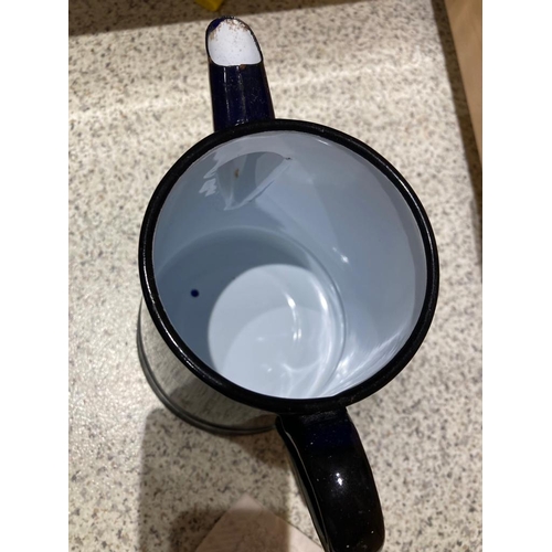 399 - Blue enamel coffee pot