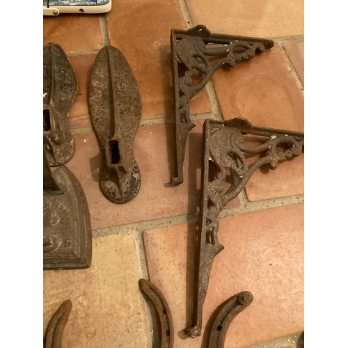 402 - Selection of iron cobbler pieces And other metal objects