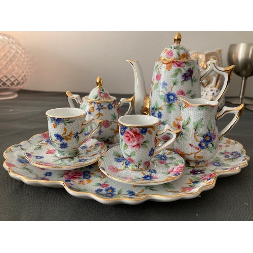 421 - Bone china miniature tea set by Regal