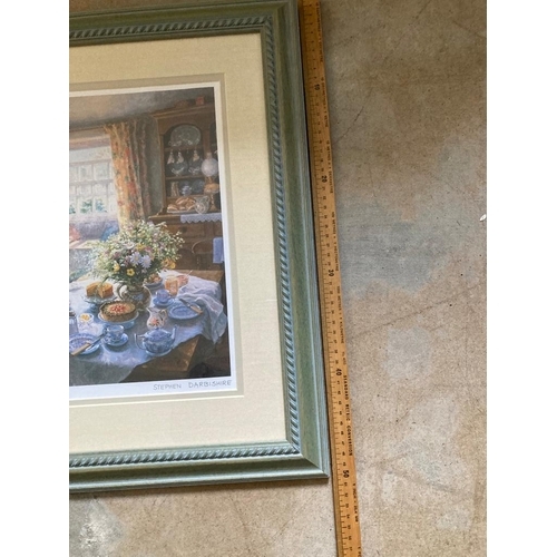 470 - Stephen Darbishire print in green frame.