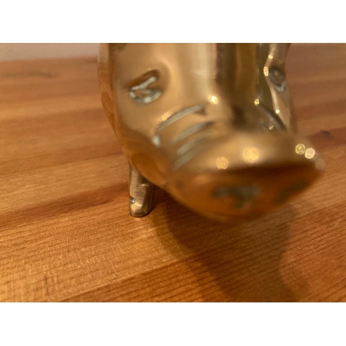 491 - Heavy solid brass pig