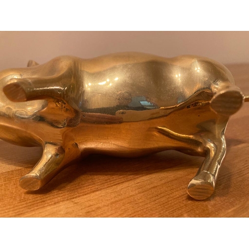 491 - Heavy solid brass pig