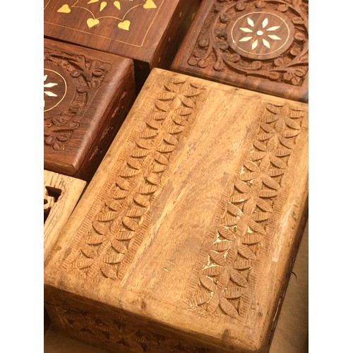 530 - Quantity off wooden boxes including incense stick holder.