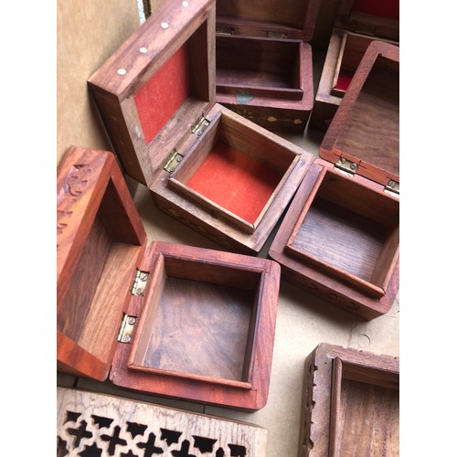 530 - Quantity off wooden boxes including incense stick holder.