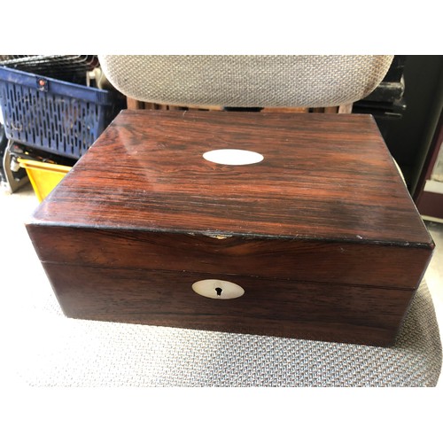 536 - Rosewood jewellery box with key