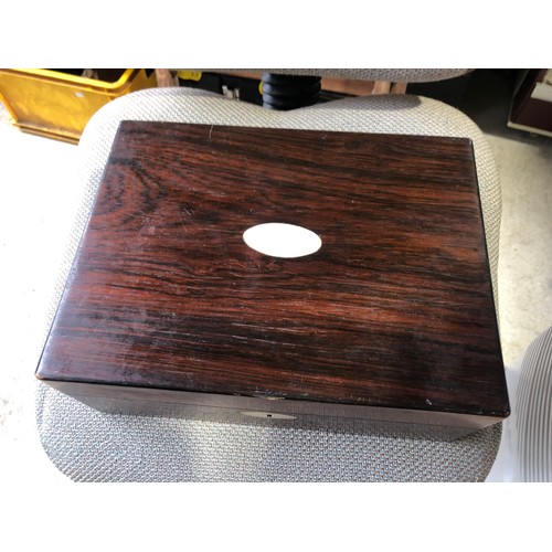 536 - Rosewood jewellery box with key