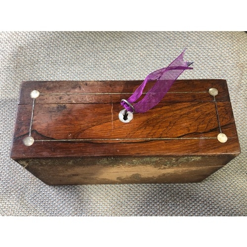 537 - Rosewood box with key.