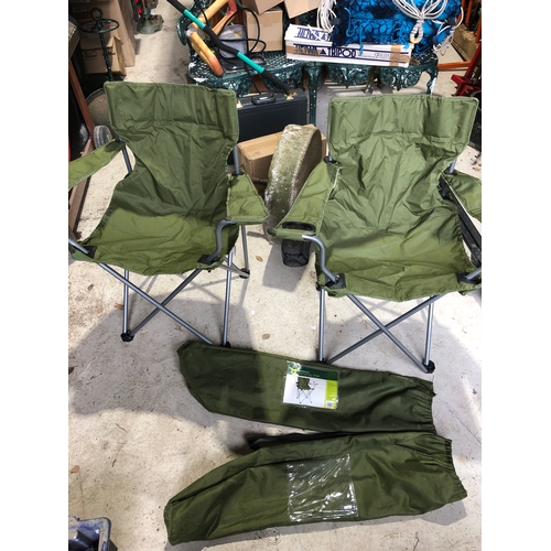 A pair of folding Sainsbury s garden camping seats or chairs