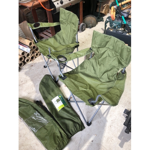 554 - A pair of folding Sainsbury’s garden camping seats or chairs