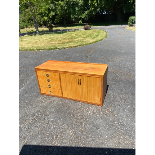 596 - MOD military Solid teak sideboard by Mann Egerton furniture ltd in 1977. With crows foot stamp to re... 