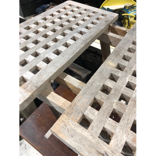 616 - Folding Teak garden table.