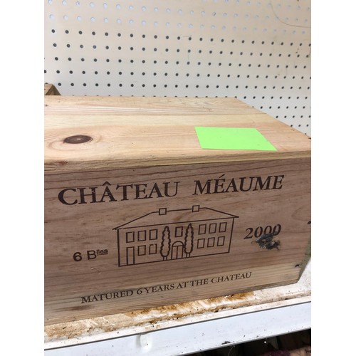 628 - Case of 6 bottles of 2000 Chateau Meaume, France. Stored in a temperature and humidity controlled en... 