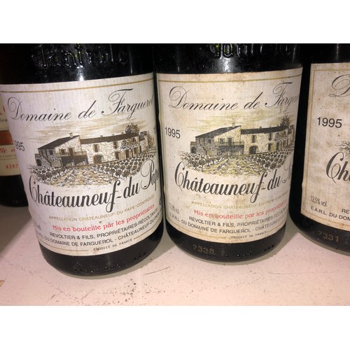 644 - 4 bottles of 1995 Chateauneuf-du-Pape, Domaine de Farguerol, France. Stored in a temperature and hum... 