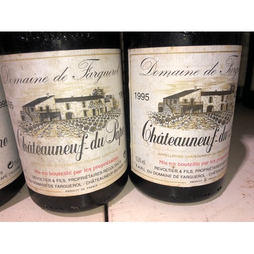 644 - 4 bottles of 1995 Chateauneuf-du-Pape, Domaine de Farguerol, France. Stored in a temperature and hum... 