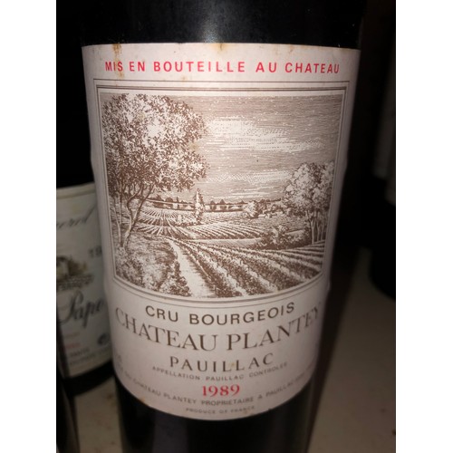 645 - 4 bottles of 1989 Cru Bourgeois Chateau Plantey Pauillac, France. Stored in a temperature and humidi... 