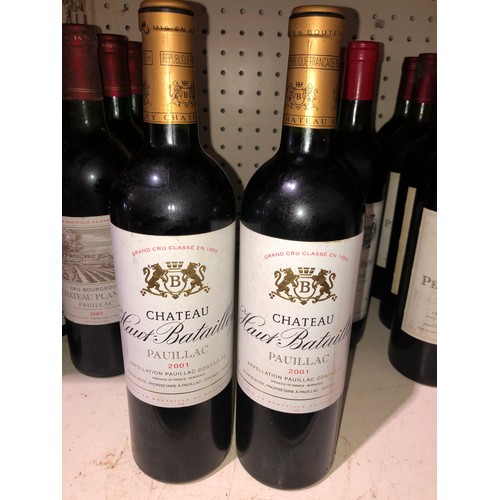 646 - 2 bottles of 2001 Chateau Haut Batailley Pauillac Grand Cru, France. Stored in a temperature and hum... 