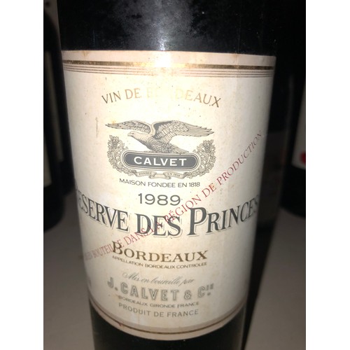 653 - 1 bottle of 1989 Calvet Reserve Des Princes Bordeaux, France. Stored in a temperature and humidity c... 