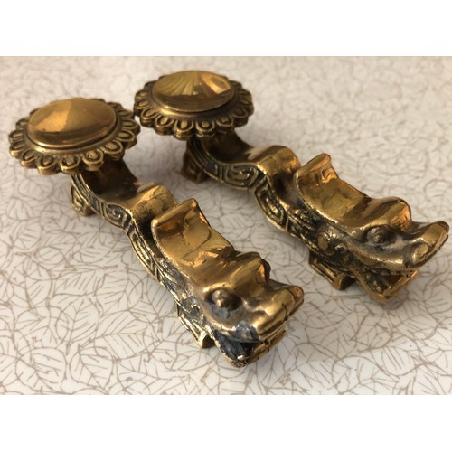 709 - 2 Old Chinese Bronze knife rests