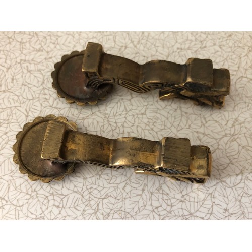 709 - 2 Old Chinese Bronze knife rests