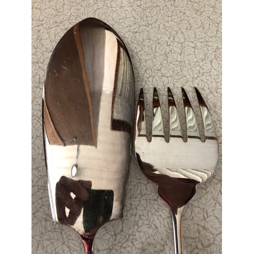 720 - Silver plated cake slice and a fork