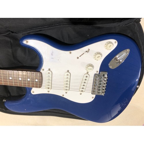 728 - Fender Squire Strat electric guitar and case